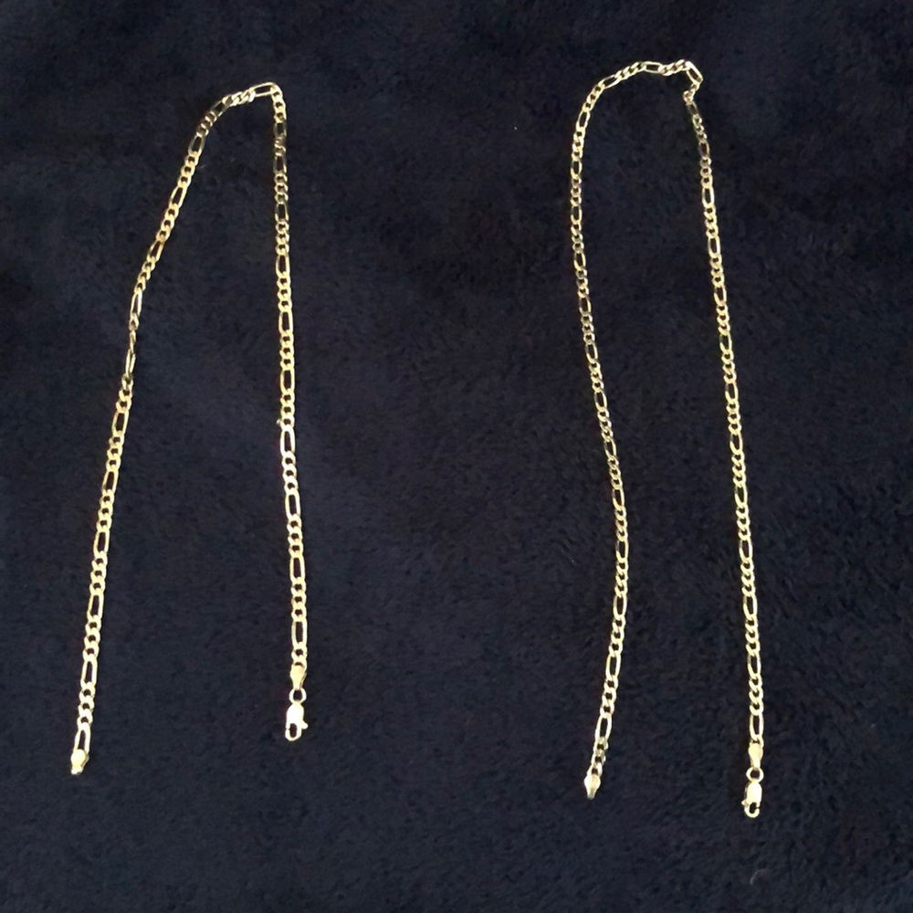 2 figaro sterling silver necklaces